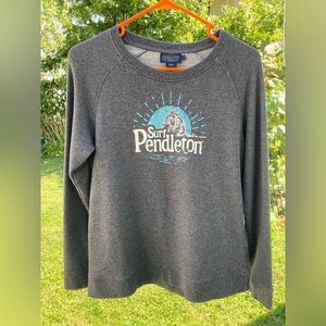 Surf PENDLETON Women’s Crewneck Sweatshirt Pullover Gray Size Medium